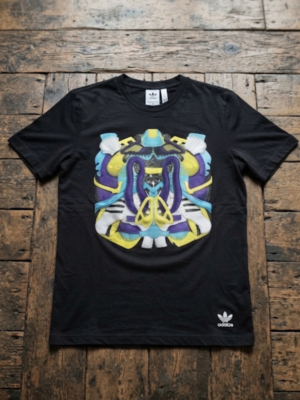 Adidas Black Tee with Vibrant Graphic